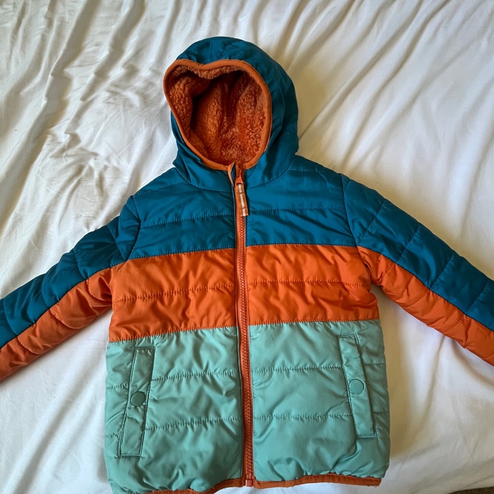 Cat & Jack Teal and Orange Fleece-Lined Jacket